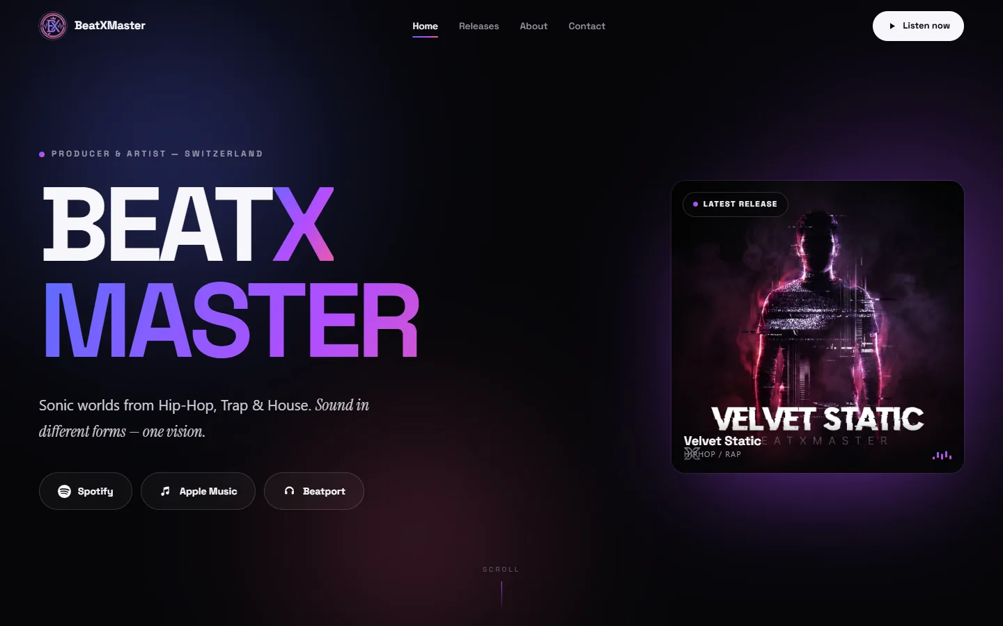 BeatXMaster — Desktop-Ansicht